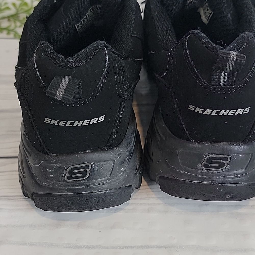 Skechers D'Lites Play On Shoe black leather Women's Size 8 - Picture 5 of 10